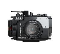 Mcoplus 60m/195ft Professional Underwater Camera Scuba Case Waterproof Diving Housing for Om System tg7 Olympus Tough TG-7 - Black