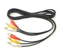 mCore 2m Triple 3 x RCA Male to 3 x RCA Male 24K Gold Plated Composite AV Audio Video Cable Compatible with Set-Top Box, Speaker, Amplifier, DVD Player (2m)