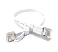 mCore 30cm CAT6A S/STP Shielded Flat Ethernet LAN Cable - 500MHz High-Speed RJ45 (White)
