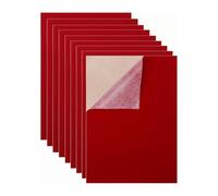 Mcoser 10pcs Red A4 Felt Fabric Sheets, Sticky Back Velvet Sheets for Crafting & Display