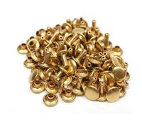 Mcoser 150 Sets Gold Leather Rivets 8mm x 10mm Tubular Metal Studs Double Cap Rivet for DIY Leather Craft