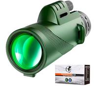 MCOTOP Monocular Telescope 80 x 100 High Powered Monoculars for Adults with Smartphone, for Hunting Wildlife Bird Watching Travel Camping Hiking, with Smartphone Holder & Tripod, Upgraded (Green)