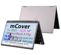 mCover Hard Case ONLY Compatible for 2025+ 14" HP OmniBook X Flip 14-FMxxxx 14-FKxxxx 2-in-1 (with 360° Hinge) Windows Laptop (NOT Fitting Any Other HP Models)- Clear