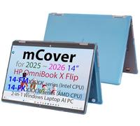 mCover Hard Shell Protective Case, ONLY Compatible with 2025+ 14 Inch HP OmniBook X Flip 14-FMxxxx 14-FKxxxx 2-in-1 (with 360° Hinge) Windows Laptop (NOT for Other HP Models) - Aqua