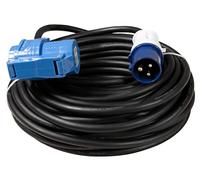 McPower CEE Extension Cable 25 m | CEE Plug to CEE Coupling & Earthing Contact Coupling with Cover | 230 V / 16 A | IP44 | H07RN-F 3G2.5 mm²