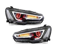 MCQNDS 1 Pair LED Headlights DRL Car Headlight Assembly Front Lamps Headlight Assembly For Mitsubishi For Lancer EVO X 2008-2021(B)