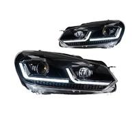 MCQNDS Car Styling Head Lamp Headlights For VW For Golf 6 2009-2012 LED Headlight DRL Signal Lamp Headlight Assembly(Silver,Left Hand Drive)