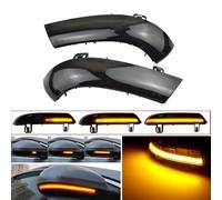 MCQNDS For Skoda For Superb B5 2002 2003 2004 2005 2006 2007 2008 Dynamic LED Turn Signal Side Mirror Indicator Mirror Turn Signal(Black)