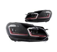 MCQNDS For VW For Golf6 For Golf 6 MK6 2009-2012 R20 GTI Car Lights Headlight Head Lamp Drl Lens Headlight Assembly(GTI Red 1 Set,RHD)