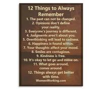 MCQWOMFQAK 12 Things to Always Remember Canvas Wall-Art Inspirational Poster for Office Mindset Decor(Unframed,12x18inch(30x45cm))