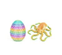 MCQWOMFQAK 1PC 3D Printed Articulated Octopus Figurine With Egg Cluster Flexible Joints Realistic Home Decor Mysterious Collectible Model Unique Gift(Rainbow1-random)