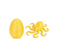 MCQWOMFQAK 1PC Articulated Octopus Model 3D Printed With Eggs Figurine Flexible Joints Realistic Mysterious Home Decor Collectible Unique Gift(Silk gold)