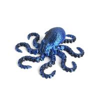 MCQWOMFQAK 1PC Laser Blue Black 3D Printed Octopus Figurine with Movable Joints Aquarium Decor Landscaping Display Model Collectible
