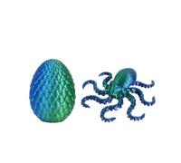 MCQWOMFQAK 1PC Realistic Egg Carrying Octopus 3D Printed Articulated Figurine Flexible Joints Mysterious Desk Decor Collectible Model Unique Gift Idea(Laser green)