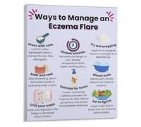 MCQWOMFQAK Eczema Daily Care Poster Flare Up Trigger Identification and Management Guide Educational Wall-Art for Home(Framed,08x12inch(20x30cm))