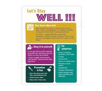 MCQWOMFQAK Illness Prevention Guide Office Etiquette Poster Stay Home When Sick Canvas Print for Workplace Home Office Decor(Unframed,12x18inch(30x45cm))