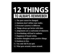 MCQWOMFQAK Inspirational Reminders 12 Things to Remember Canvas Wall-Art for Bedroom Living Room Office Decor(Unframed,12x18inch(30x45cm))
