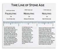 MCQWOMFQAK Prehistoric Era Stone Age Timeline Educational Canvas Wall-Art for Teaching and Themed Room Decor(Framed,16x24inch(40x60cm))