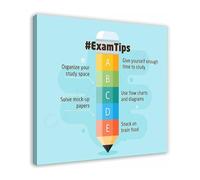 MCQWOMFQAK Study Tips Poster Exam Checklist Chart Academic Success Canvas Wall-Art for Classroom and Study Room Decor(Unframed,16x24inch(40x60cm))