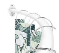 Mcrbeay Curved Shower Curtain Rod, Adjustable 40-72 inches Extra Wide Curved Shower Rods for Bathroom, Rust proof Shower Rod, Stainless Steel Curved Curtain Rod for Shower, Bathtub, White