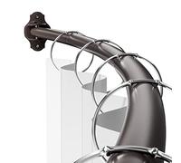 Mcrbeay Curved Shower Curtain Rod, Adjustable 40-72 inches Extra Wide Curved Shower Rods for Bathroom, Stainless Steel Round Shower Curtain Rod for Bathtub, Rustproof, Bronze