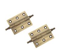 Mcredy 2 PCS 2 Inch Retro Style Solid Brass Loose Pin Hinges with Ball Finials (Antique Copper)