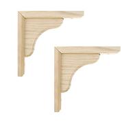 Mcredy 2 PCS Wood Shelf Bracket,6 Inch Triangle Wall Mount L Bracket Shelf Support,Wave Wooden Floating Shelf Supports Include Mounting Screw