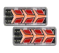 Mcrnwbip Rear Tail Light Lens 2piece 12V/24V Car Trailer Trucks Tail Lights LED Rear Tail Light Running Turn Signal(Style E,24V)