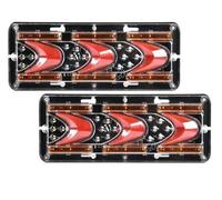 Mcrnwbip Rear Tail Light Lens 2piece 12V/24V Car Trailer Trucks Tail Lights LED Rear Tail Light Running Turn Signal(Style D,24V)