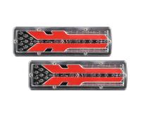Mcrnwbip Rear Tail Light Lens 2piece 12V/24V Car Trailer Trucks Tail Lights LED Rear Tail Light Running Turn Signal(Style G,24V)
