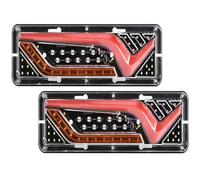 Mcrnwbip Rear Tail Light Lens 2piece 12V/24V Car Trailer Trucks Tail Lights LED Rear Tail Light Running Turn Signal(Style B,24V)