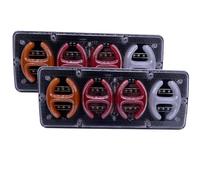 Mcrnwbip Rear Tail Light Lens 2piece 12V/24V Car Trailer Trucks Tail Lights LED Rear Tail Light Running Turn Signal(Style F,24V)
