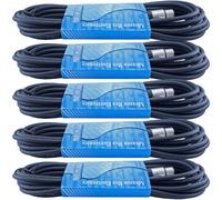 MCS 5 pack of 10 FT Low Z Male to Female 3 Pin XLR Mic Microphone Cable