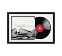 MCS Double Matte Record Album Frame, 16.5x25 Record Frame, Black Frame for LP Vinyl Record & Jacket Display with Black Matting (1-Pack)