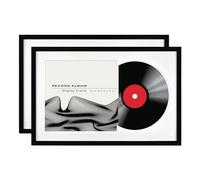 MCS Double Matte Record Album Frame, 16.5x25 Record Frame, Black Frame for LP Vinyl Record & Jacket Display (2-Pack)