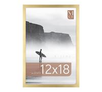 MCS Foundation 12x18 Poster Frame Traditional Brass, Vertical & Horizontal Wall Hanging Large Picture Frame for Photos, Posters & Art Prints (1-Pack)