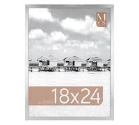 MCS Foundation 18x24 Poster Frame Traditional Silver, Vertical & Horizontal Wall Hanging Large Picture Frame for Photos, Posters & Art Prints (1-Pack)