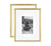 MCS Foundry Metal 8x10 matted to 4x6 Brass Gallery Wall Frame (2-Pack)