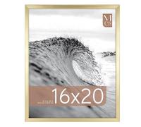 MCS Gallery Foundation 16x20 Poster Frame Brass, Vertical & Horizontal Wall Hanging Large Picture Frame for Photos, Posters & Art Prints (1-Pack)