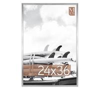 MCS Gallery Foundation 24x36 Poster Frame Silver, Vertical & Horizontal Wall Hanging Large Picture Frame for Photos, Posters & Art Prints (1-Pack)