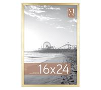 MCS Gallery Foundation Poster Frame, Picture Frame For Wall Art, Brass, 16 x 24 Inch, Single