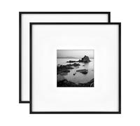 MCS Master & Co. Foundry Metal 18x18 Square Picture Frame, Display Pictures 8x8 With Mat or 18x18 Without Mat, Wall Hanging Frame for Photos & Posters, Black (2-Pack)