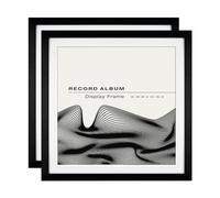 MCS Single Matte Record Album Frame, 15x15 Record Frame, Black to Display One LP Vinyl Record Jacket (2-Pack)
