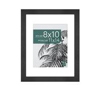 MCS Studio Gallery 11x14 Poster Frame, Display Pictures 8x10 With Mat or 11x14 Without Mat, Vertical & Horizontal Wall Hanging Large Picture Frame for Photos & Posters, Black (1-Pack)