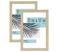 MCS Studio Gallery 11x17 Picture Frame Natural Woodgrain, Rectangle Photo Frame for Photos, Posters & Art Prints (2-Pack)