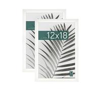 MCS Studio Gallery 12x18 Picture Frame White Woodgrain, Rectangle Photo Frame for Photos, Posters & Art Prints (2-Pack)