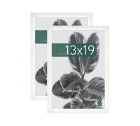 MCS Studio Gallery 13x19 Picture Frame White Woodgrain, Rectangle Photo Frame for Photos, Posters & Art Prints (2-Pack)