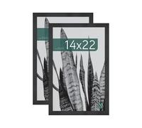MCS Studio Gallery 14x22 Poster Frame Black Woodgrain, Vertical & Horizontal Wall Hanging Large Picture Frame for Photos, Posters & Art Prints (2-Pack)