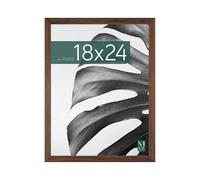 MCS Studio Gallery 18x24 Poster Frame Walnut Woodgrain, Vertical & Horizontal Wall Hanging Large Picture Frame for Photos, Posters & Art Prints (1-Pack)