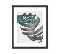 MCS Studio Gallery 20x24 Matted Poster Frame with 16x20 Picture Display, Black Woodgrain Engineered Wood Vertical & Horizontal Wall Hanging Large Picture Frame for Photos, (1-Pack)